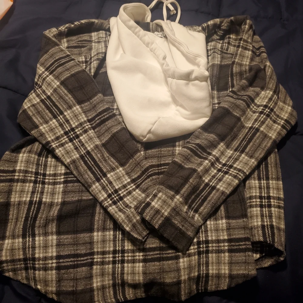 Womens flannel hooded sweatshirt - Picture 3 of 4